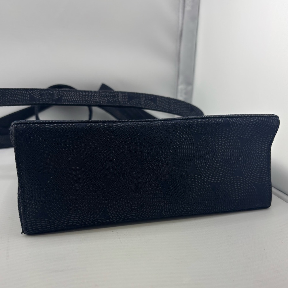 Vintage 80s Bruno Magli Shoulder Bag Black Geometric Italian - Picture 6 of 11